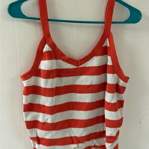 Universal Thread Orange and White Striped Tank Top